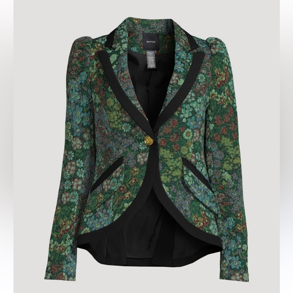SMYTHE SZ4
Pouf-Sleeve Blazer:Jade PrintTapestry w/Blk trim
PRISTINE CONDITION
